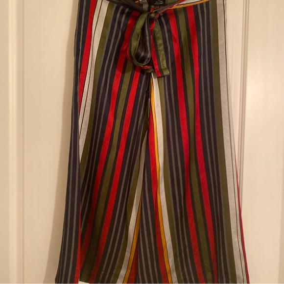 Zara Dresses & Skirts - ZARA TRF Striped multicolored skirt attached belt
